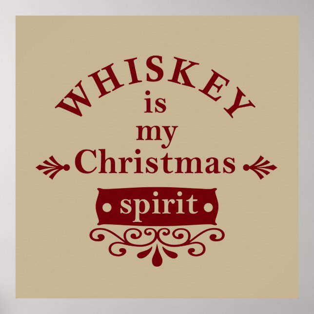 Póster whisky es el espíritu de mis navidades (Frente)
