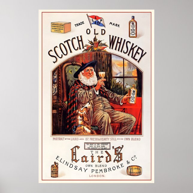 Póster Whisky escocés Escocia escocés celta Edimburgo (Frente)