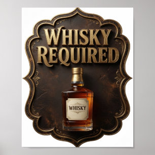 PÓSTER WHISKY ORO ICONICO REQUERIDO