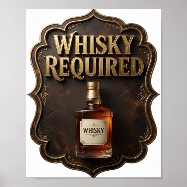 PÓSTER WHISKY ORO ICONICO REQUERIDO (Frente)
