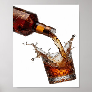Póster Whisky plateado que llama la atención