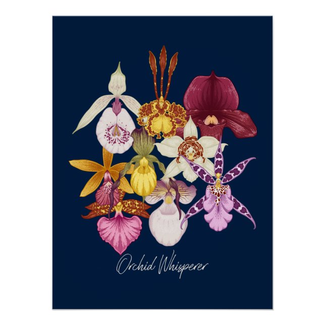 Póster Whisperer de orquídeas de época (Anverso)