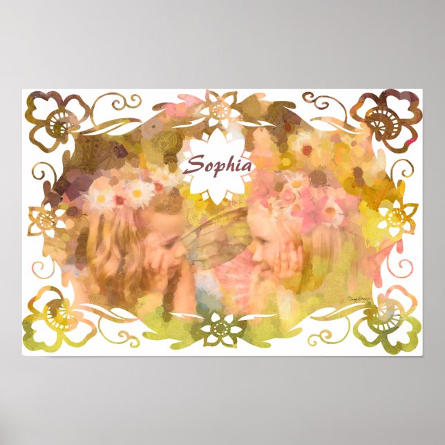 Póster Whispers of Magic: Two Fairy Friends in a Garden (Frente)