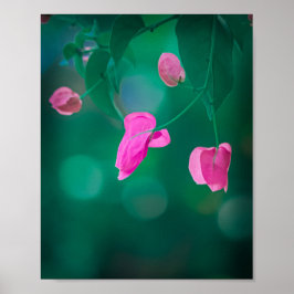Póster 🌸 Whispers of Pink in Emerald Hues 🌿