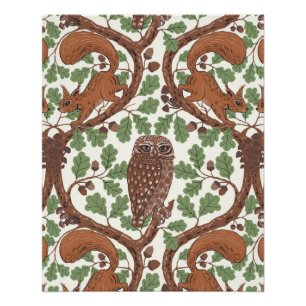 Póster Whispers/Owls y Squirrels en roble/mo