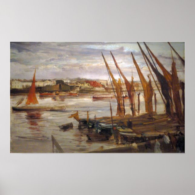 Póster Whistler - Battersea Reach 1863 (Frente)