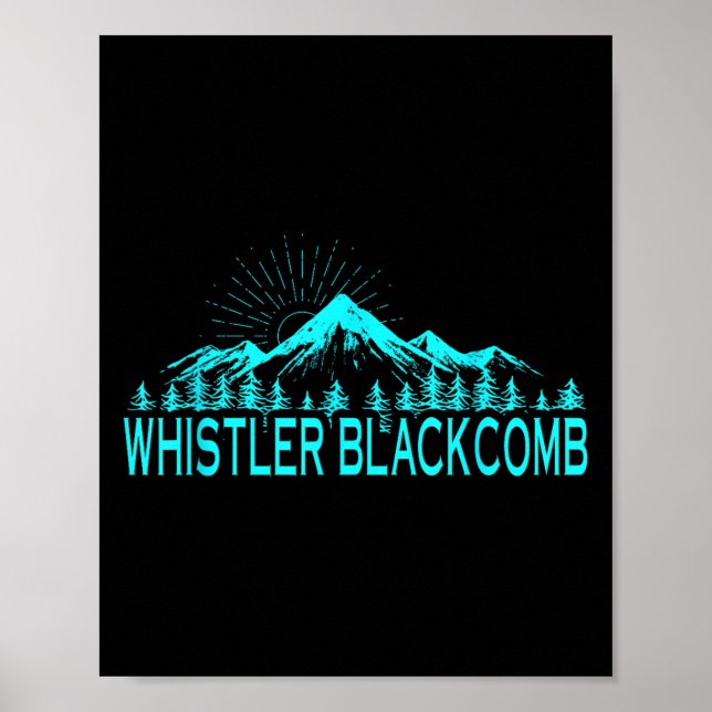 Póster Whistler Blackcomb Canada Ski Resort Skiing Rocky  (Frente)