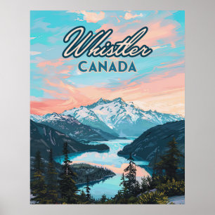 Póster Whistler Canada British Columbia Skirre Resort Ret
