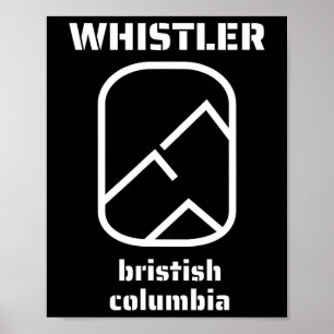 Póster Whistler Columbia Británica Canadá Esquí Snowboard