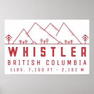 Póster Whistler Columbia Británica Canadá Minimalista