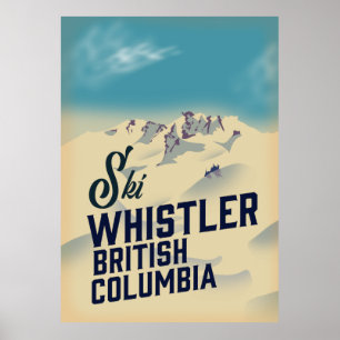 Póster Whistler, poster de esquí de Vancouver British Col