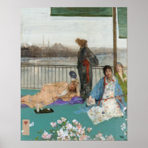 Póster Whistler - Variaciones en color de carne y verde