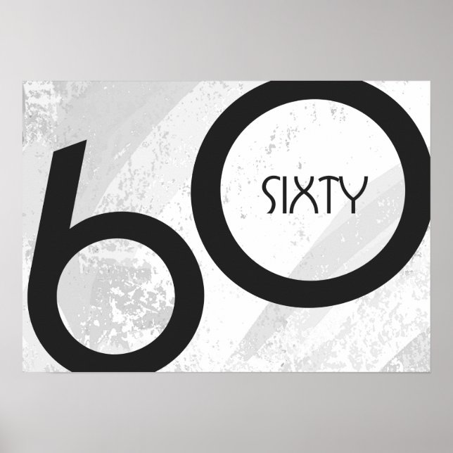 Póster White 60 Decade Birthday (Frente)