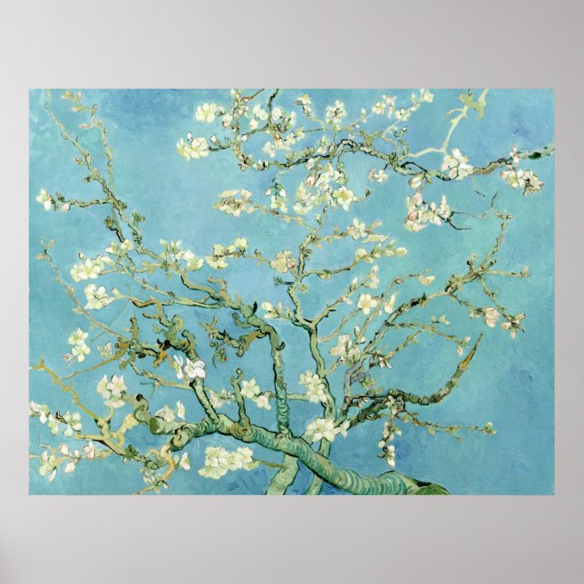 Póster White almond blossom by Vincent Van Gogh (Frente)