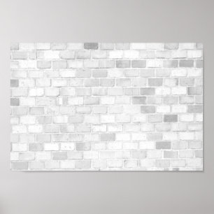 Póster White brick wall trendy design