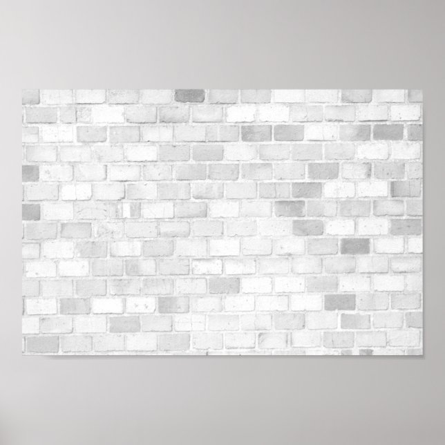 Póster White brick wall trendy design (Frente)