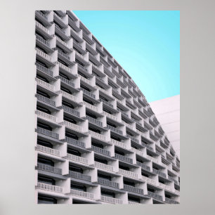 Póster White concrete building with terraces