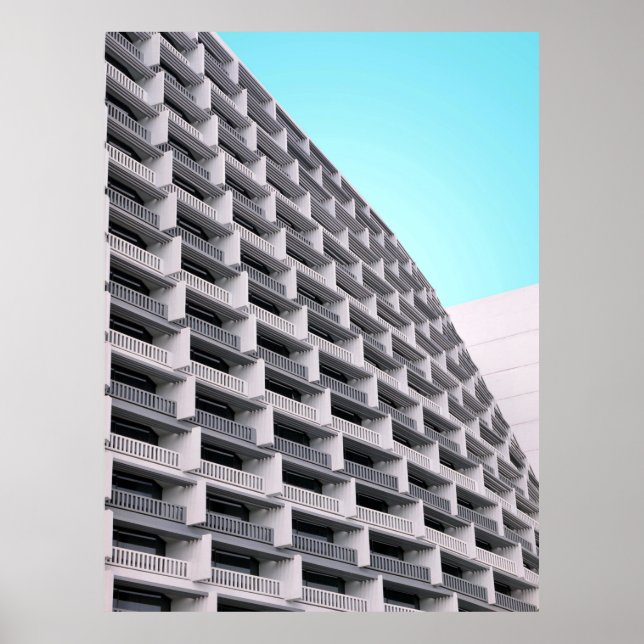 Póster White concrete building with terraces (Frente)