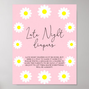 Póster White Daisies \ Juego de pañales nocturnos