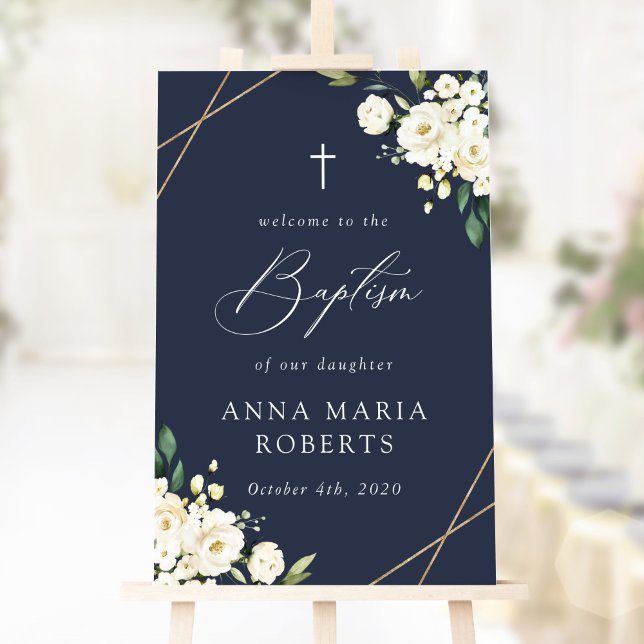 Póster White Flowers, Cream Flowers, Baptism Welcome (Subido por el creador)