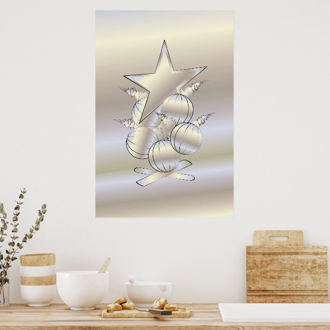 Póster White gold Christmas (Cocina)