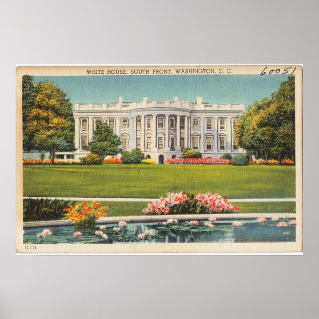 Póster White House Vintage Postcard (Frente)