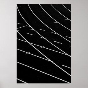 Póster White lines on track field