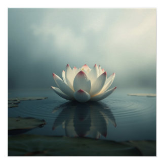 Póster white lotus flower