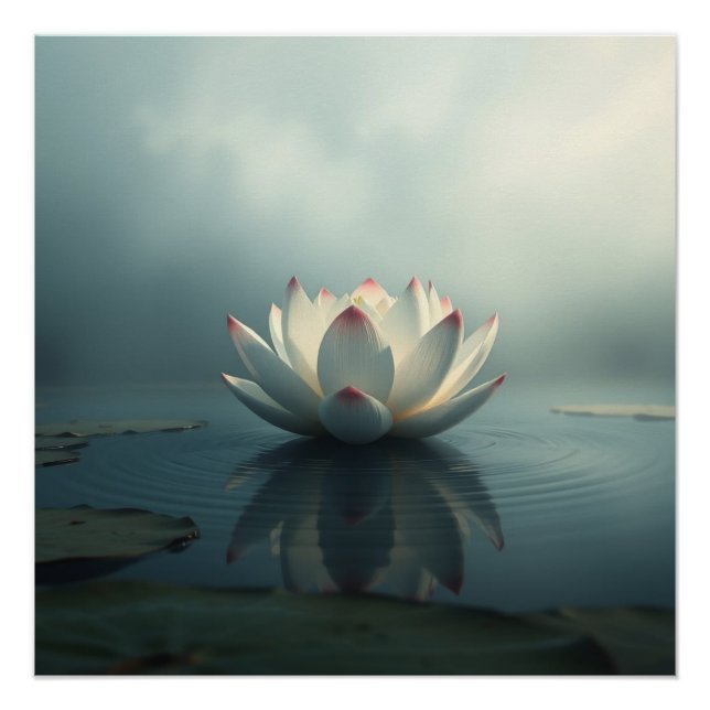 Póster white lotus flower (Anverso)