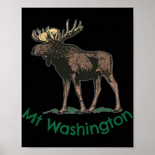 Póster White Mountains Mt Washington New Hampshire Moose  (Frente)