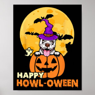 Póster White Pitbull Witch Perg Lover Feliz costo de Hall