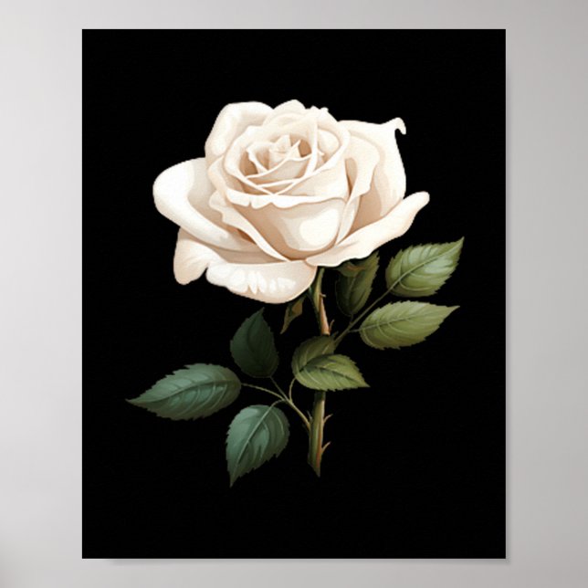 Póster White Rose Graphic  (Frente)