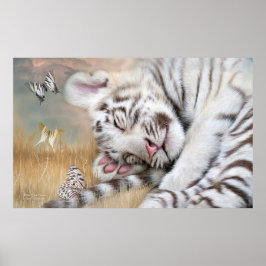 Póster White Tiger Dreams Fine Art Poster/Print