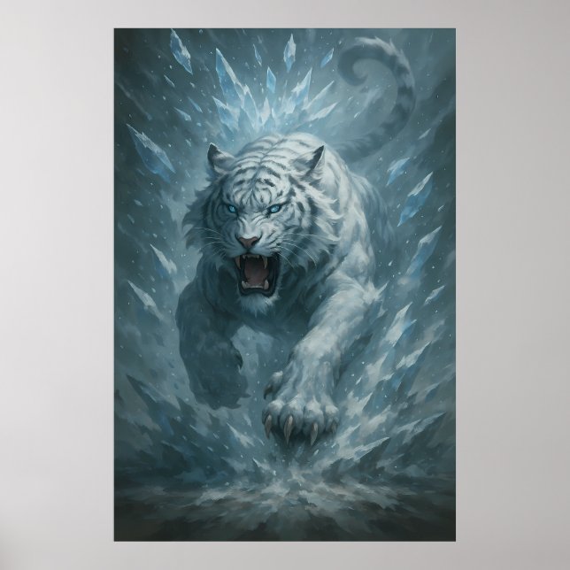 Póster White Tiger – Frost King Ice Burst Descent – ManJi (Frente)