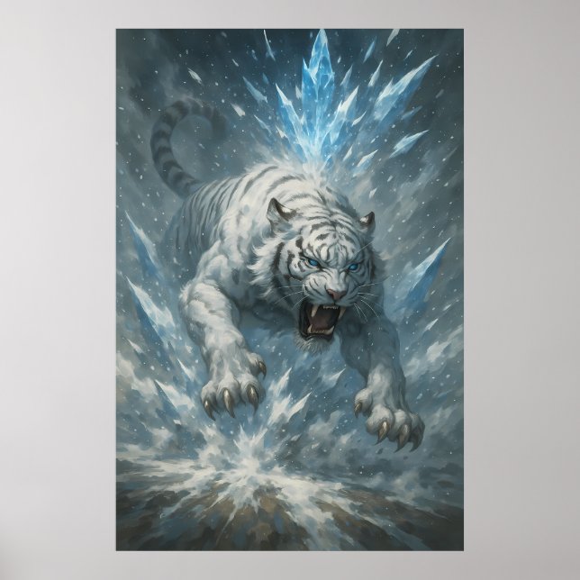 Póster White Tiger – Frost King Ice Burst Descent – ManJi (Frente)