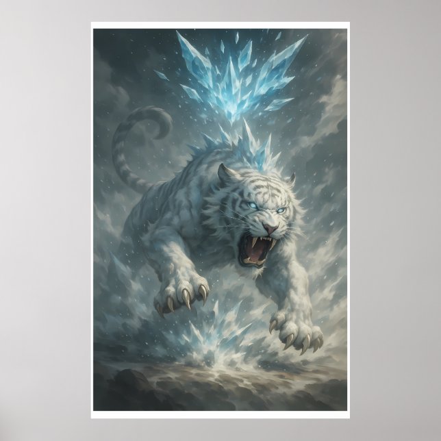 Póster White Tiger – Frost King Ice Burst Descent – ManJi (Frente)