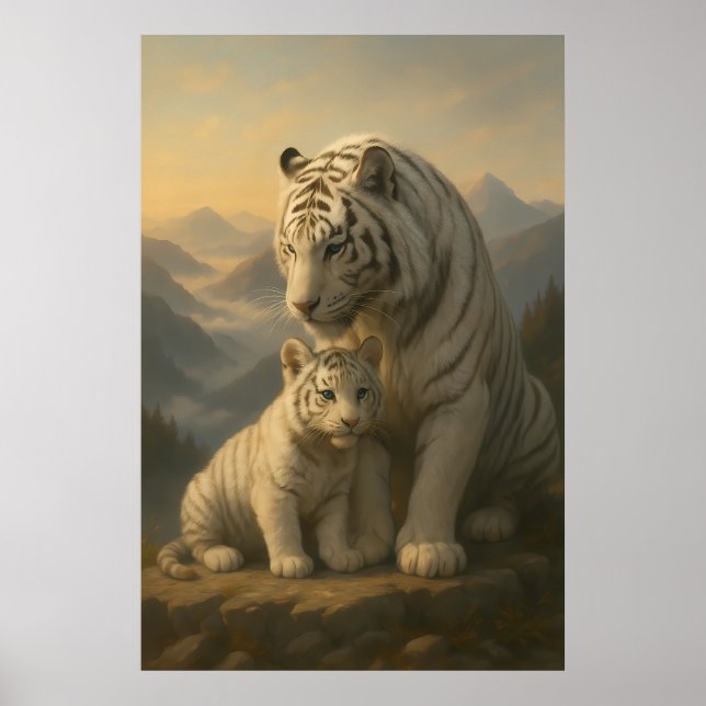 Póster White Tiger – Guardian of Light – ManJiangHong Art (Frente)