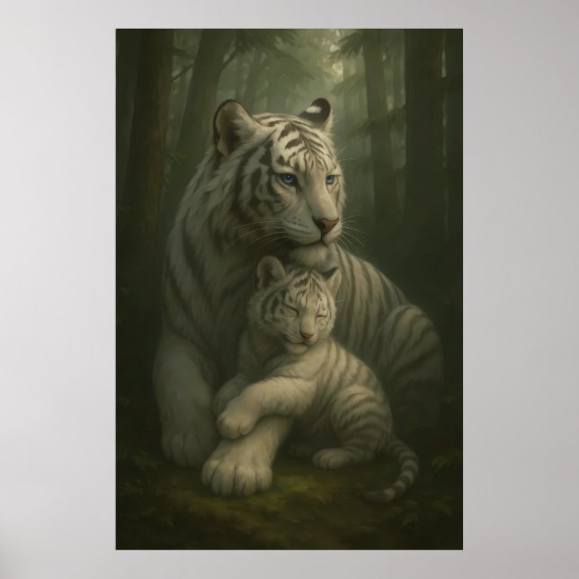 Póster White Tiger – Guardian of Light – ManJiangHong Art (Frente)
