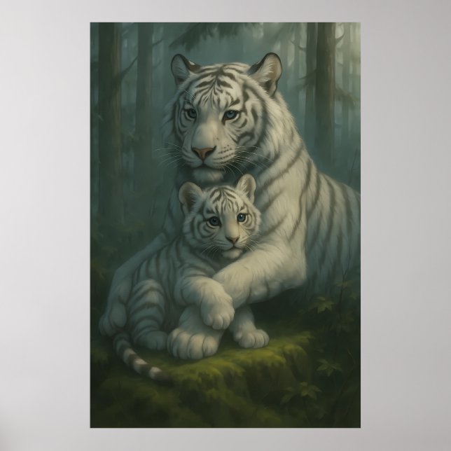 Póster White Tiger – Guardian of Light – ManJiangHong Art (Frente)