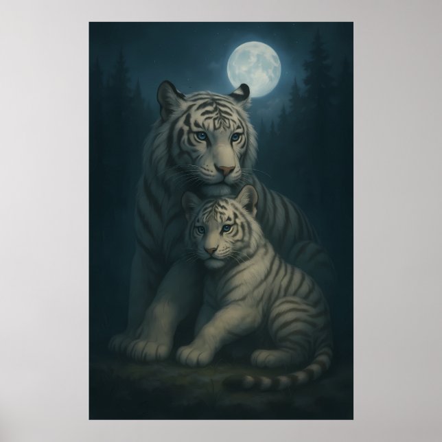 Póster White Tiger – Guardian of Light – ManJiangHong Art (Frente)