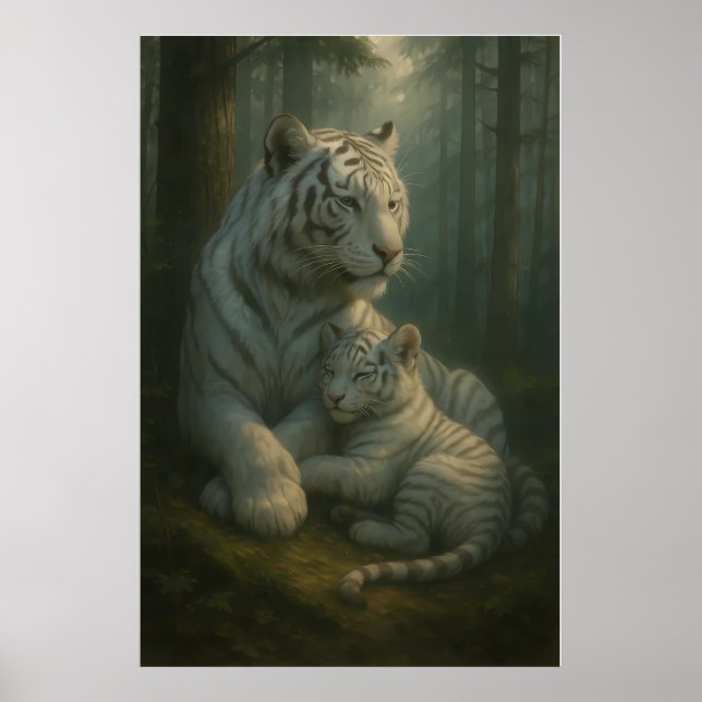 Póster White Tiger – Guardian of Light – ManJiangHong Art (Frente)