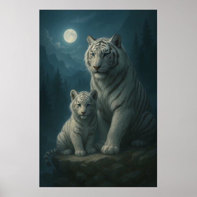 Póster White Tiger – Guardian of Light – ManJiangHong Art (Frente)