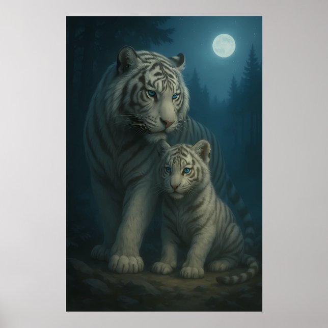 Póster White Tiger – Guardian of Light – ManJiangHong Art (Frente)