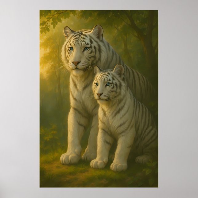 Póster White Tiger – Guardian of Light – ManJiangHong Art (Frente)
