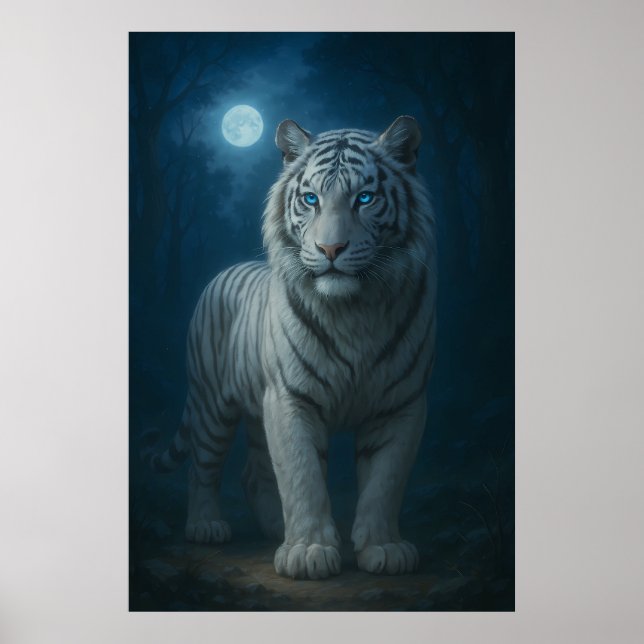 Póster White Tiger – Mystical Fantasy Portrait – ManJiang (Frente)
