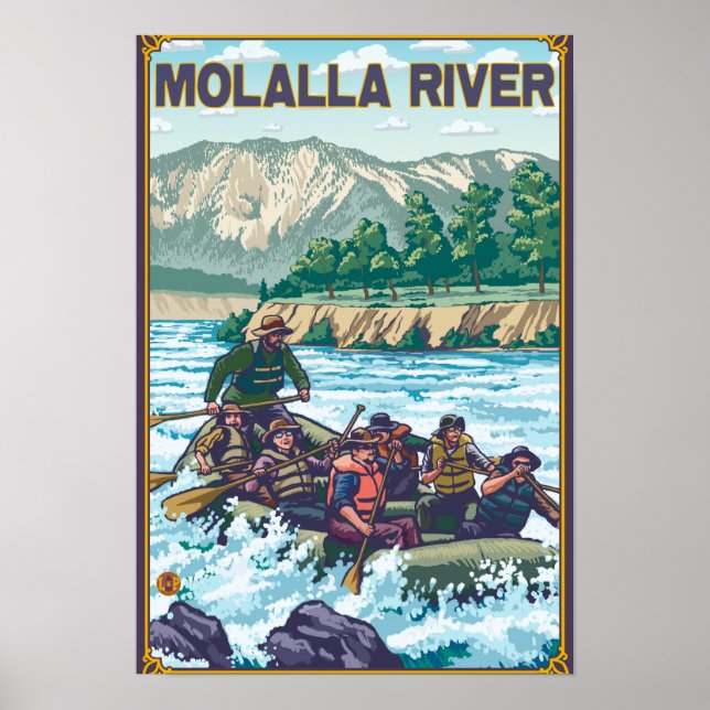 Póster White Water Rafting - Molalla River, Oregon (Frente)