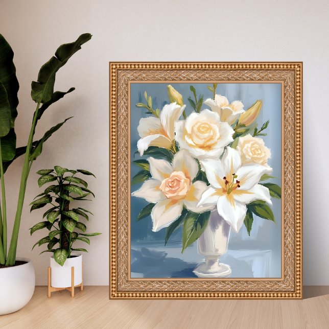 Póster White Wedding Bouquet Floral Watercolor (Subido por el creador)