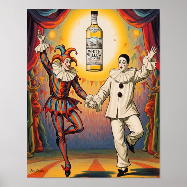 Póster White Willow Absinthe Pierrot Jester (Frente)