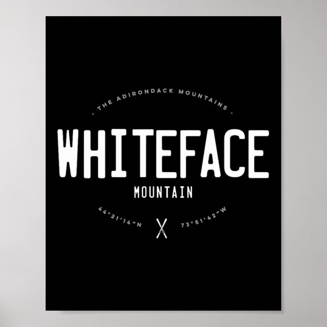 Póster Whiteface Mountain New York Graphic Distressed Vin (Frente)