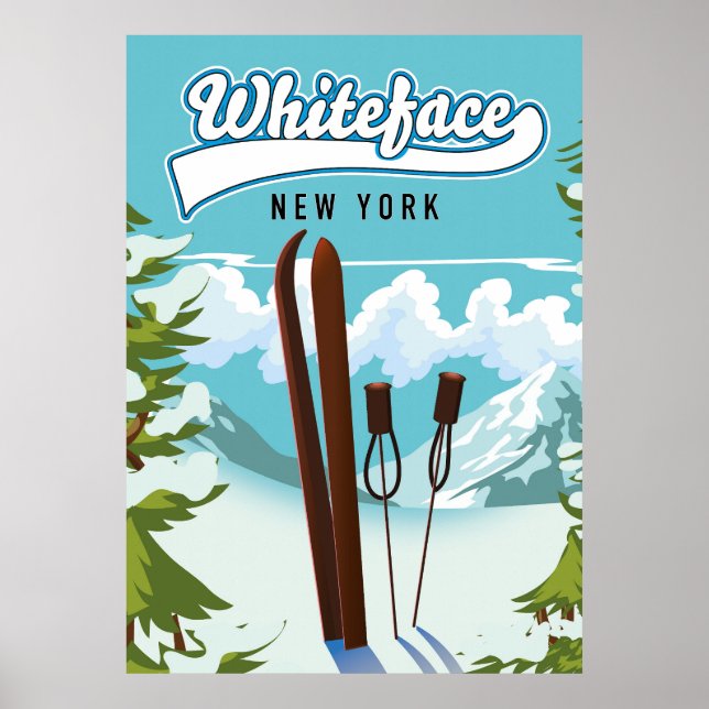 Póster Whiteface Nueva York A Esquí (Frente)